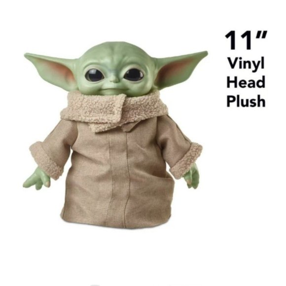 Star Wars Grogu Plush Toy, 11-in The Child Character from The Mandalorian - Picture 2 of 3